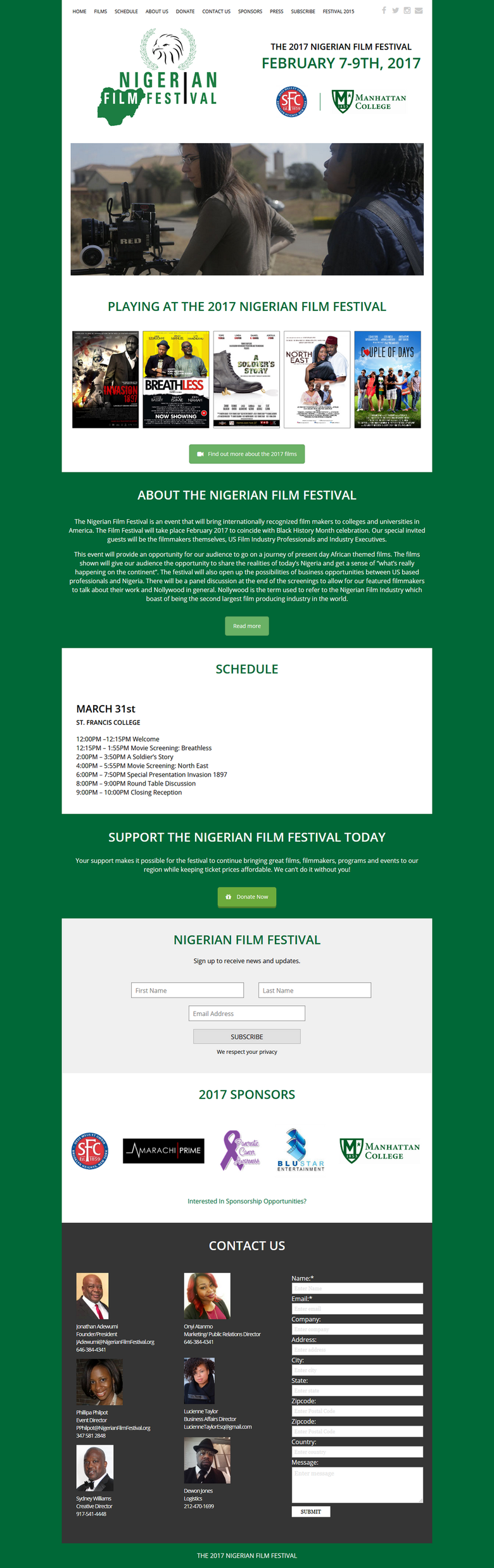 Wordpress website for Film Industry