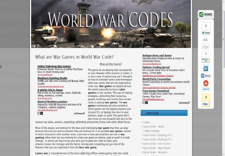 World War Codes Definition
