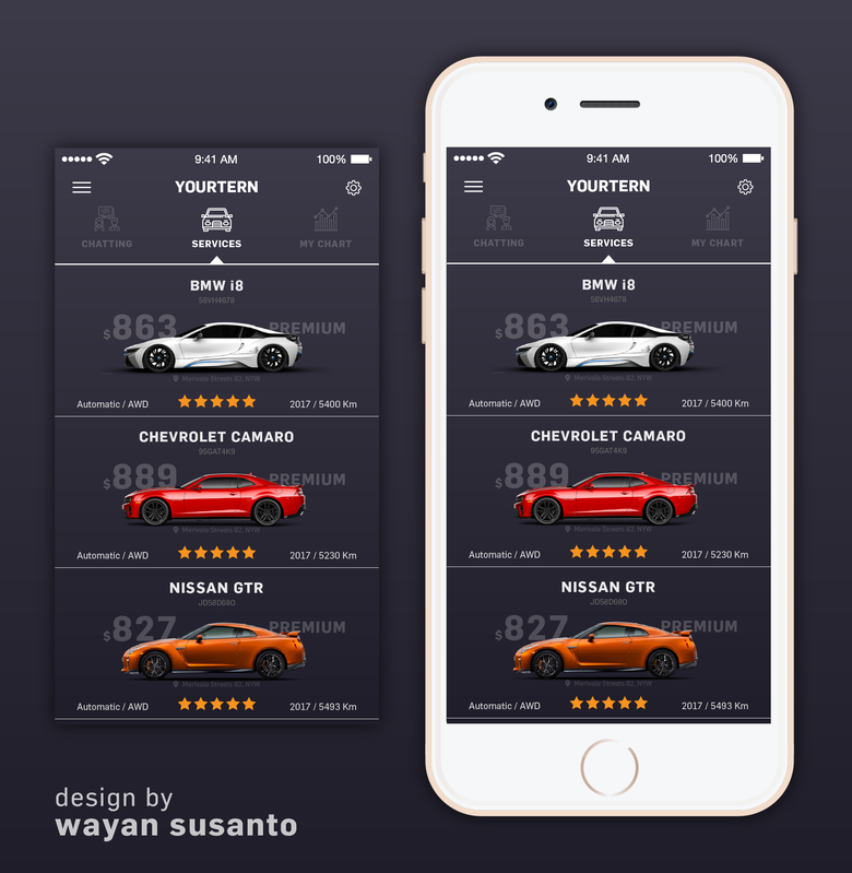 Mobile App Design - Car Rentals