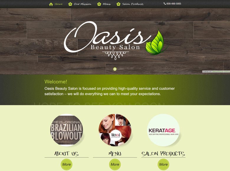 Oasis Beauty Salon : Service Industry Website