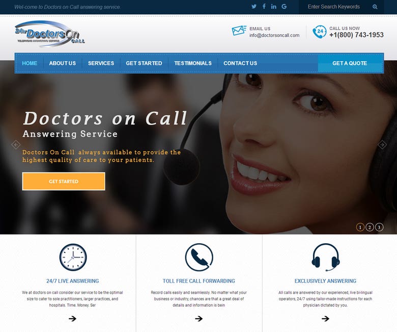 Doctors On Call : Custom CMS Website