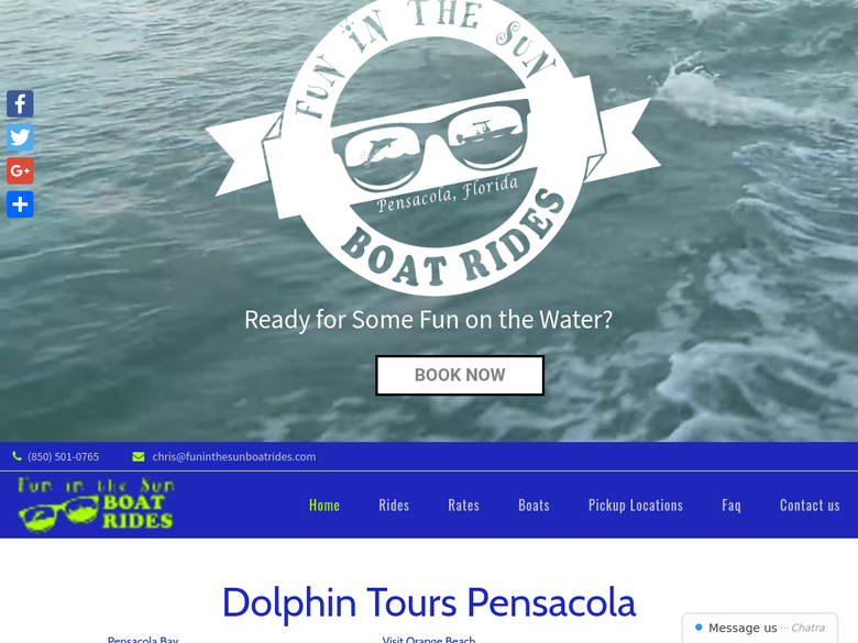 Website for Dolphin tours company