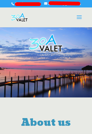 Website for Valet Service Provider