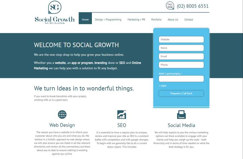 WordPress Website: Social Growth