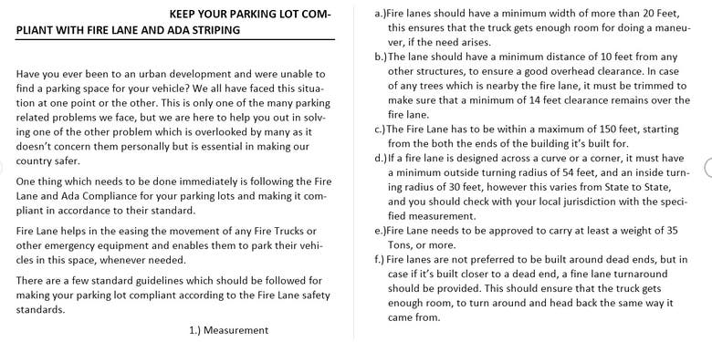 Article on the parking compliance in the United States