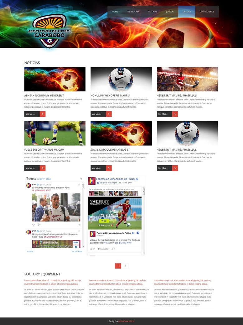 Diseño Pagina Web Asociacion de Futbol