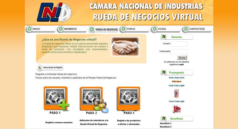 Web Portal Rueda de Negocios CNI Bolivia