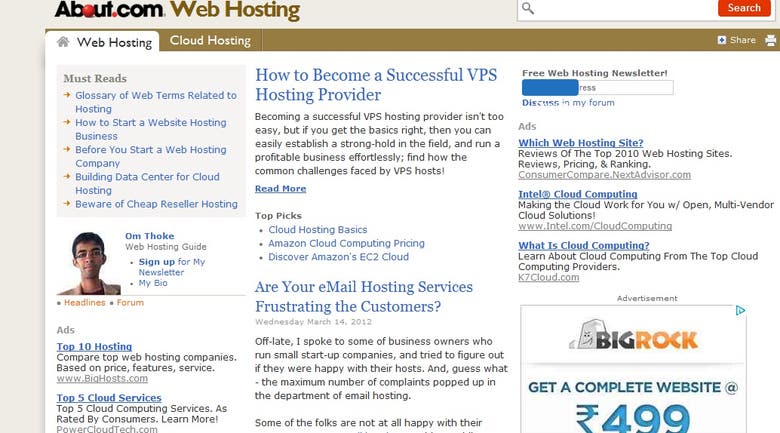 Web Hosting Guide for About.com - A Part of NY Times Company