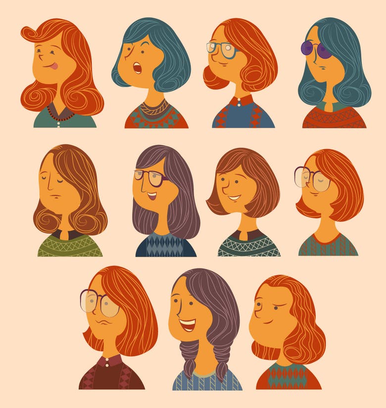 Series of Female characters design