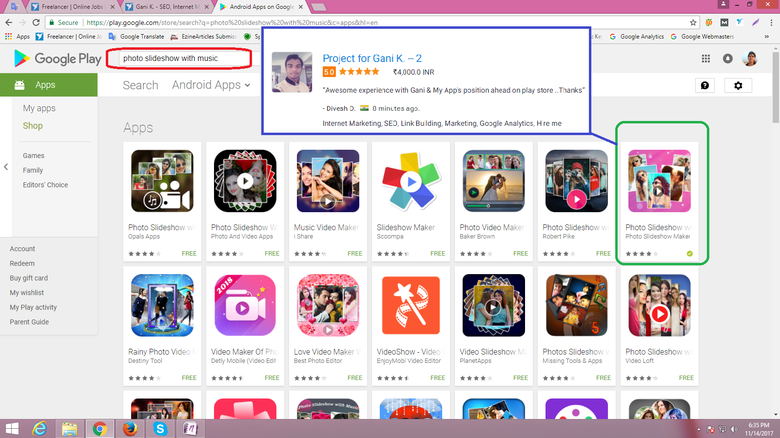 Top First Page App Ranking in Play Store Search Engine..