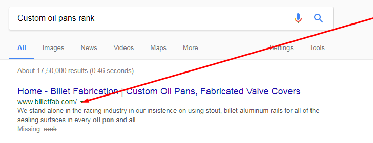 SEO for keyword Custom oil pans