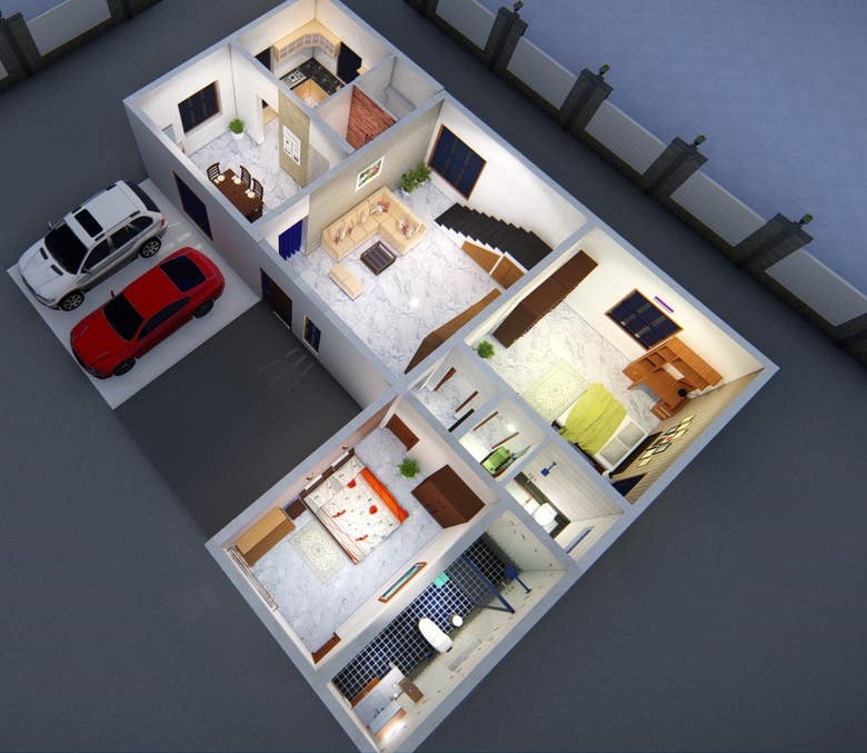 3D Floor plans for interiors