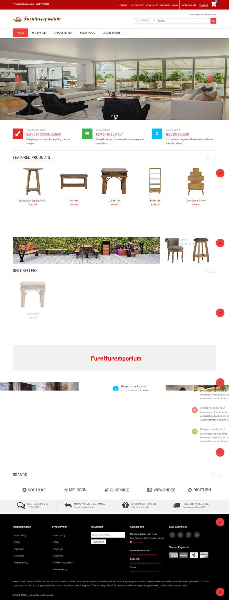 Web Development of E-commerce furniture store