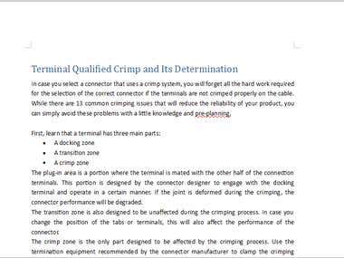 Terminal Qualified Crimp and Its Determination