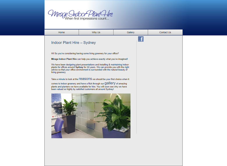 Indoor Plant Hire web site