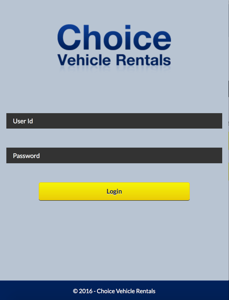 Mobile web app for renting out vehicle