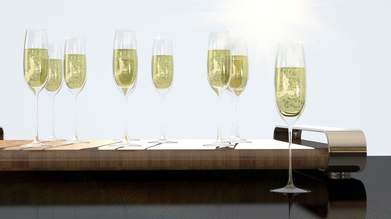 Luxury glasses with champagne for cheers.