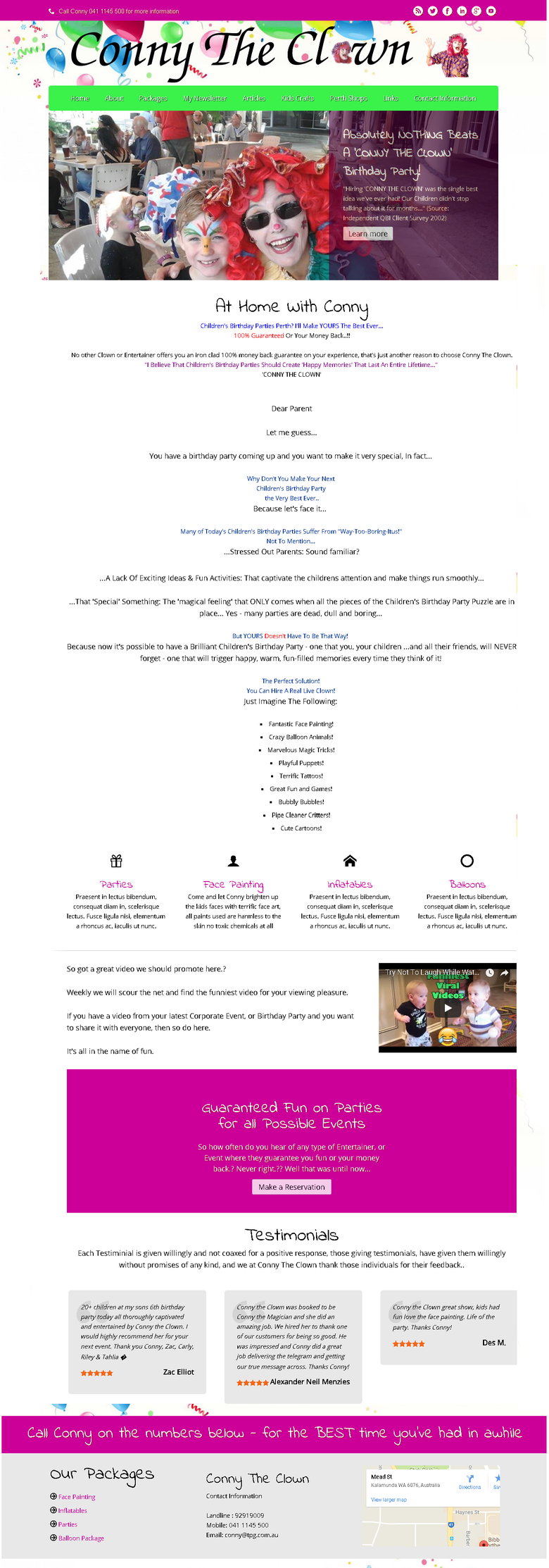 Conny The Clown Website - Copy Joomla site over from html