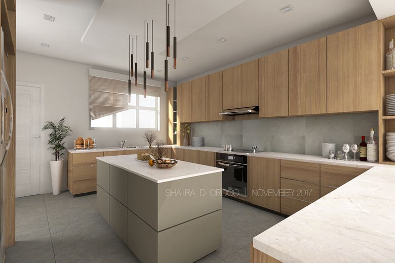 Kitchen Interior Design - 3d Model and Render