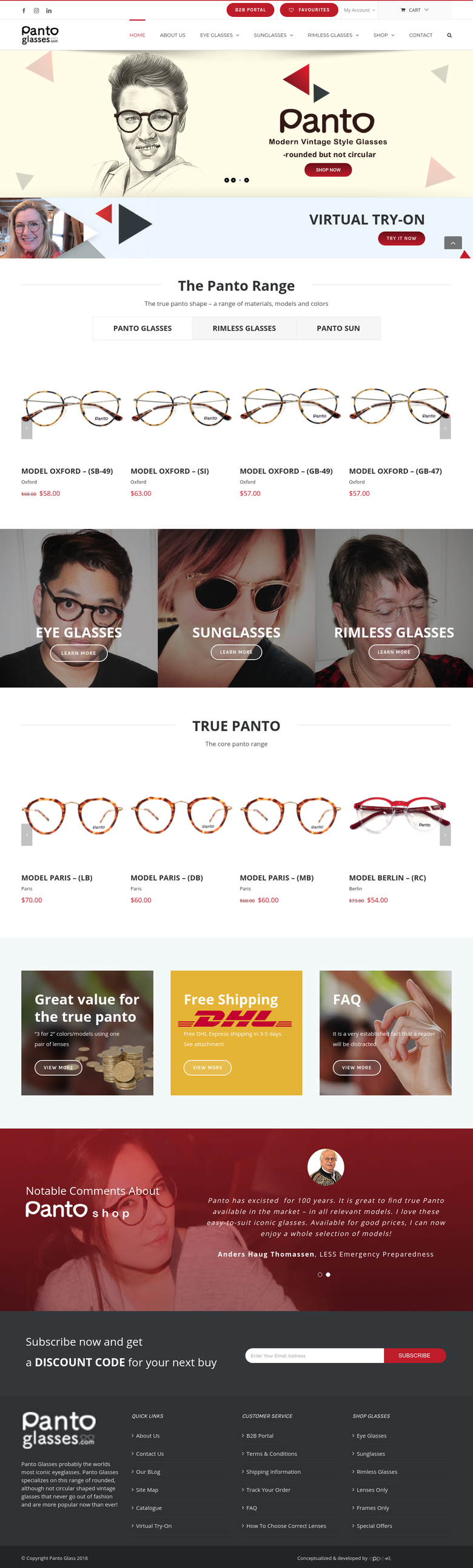 Woo-commerce site for optical products.