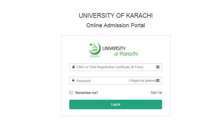 UNIVERSITY OF KARACHI Online Admission Portal