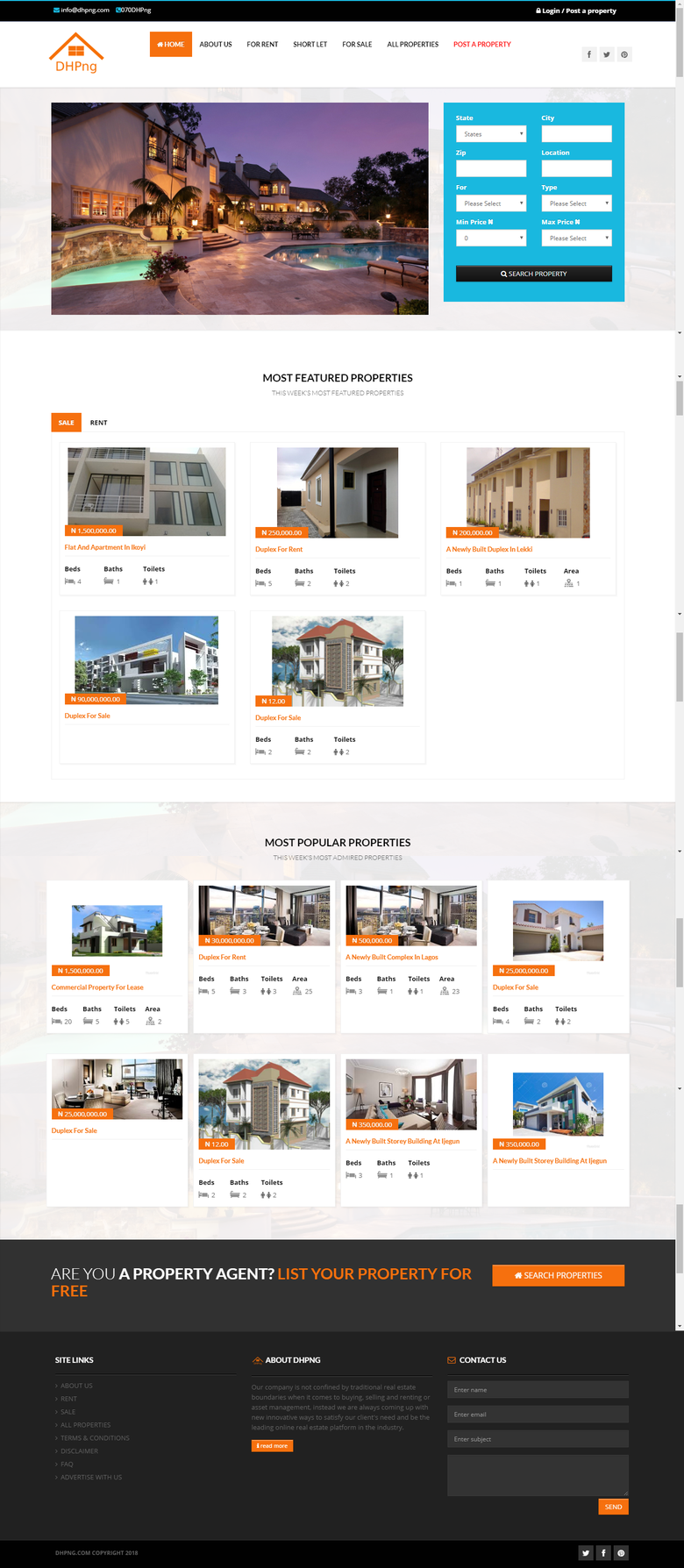 Real estate website.