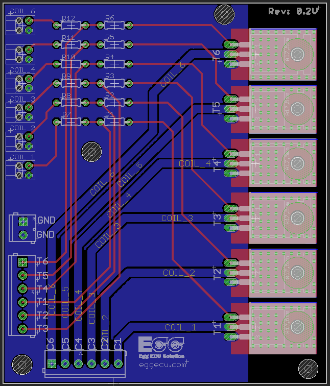 PCB Design for Heating up 6 Coils.