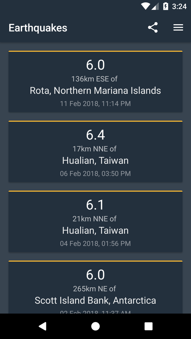 Live Earthquake Android App