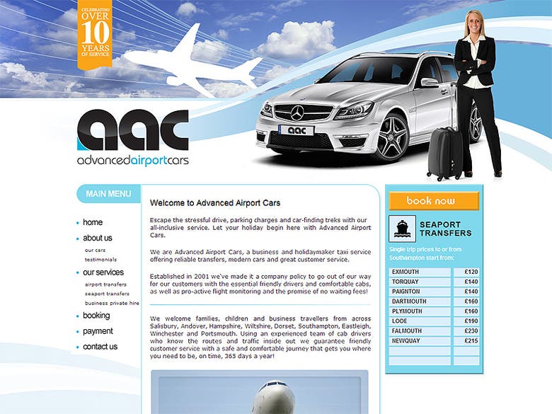 Advanced Airport Cars - Website + AJAX Booking System