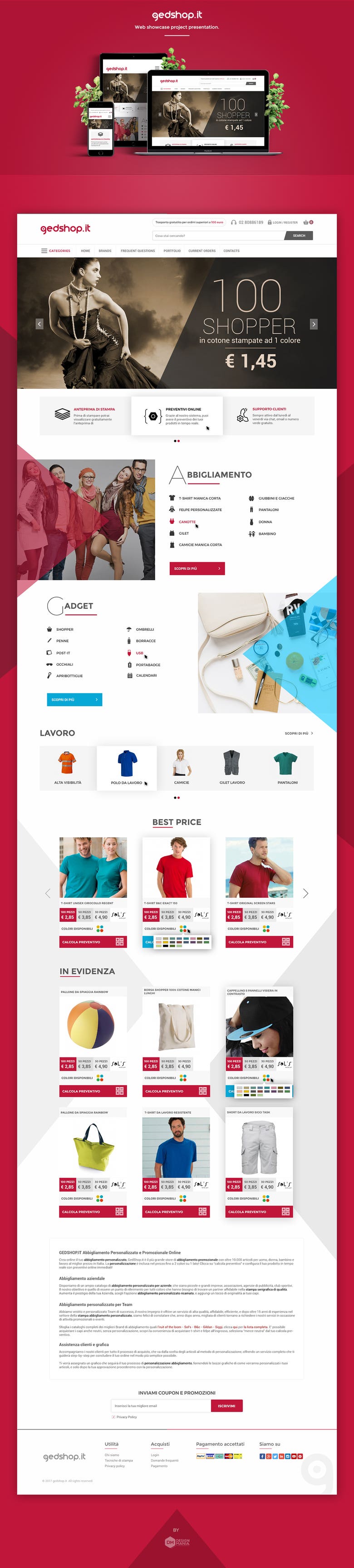 Ecommerce website home page design