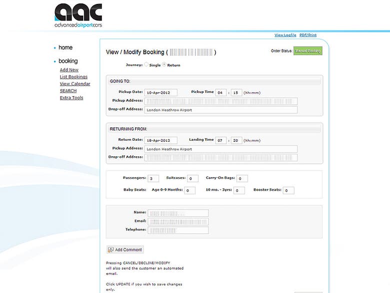 Advanced Airport Cars - Website + AJAX Booking System