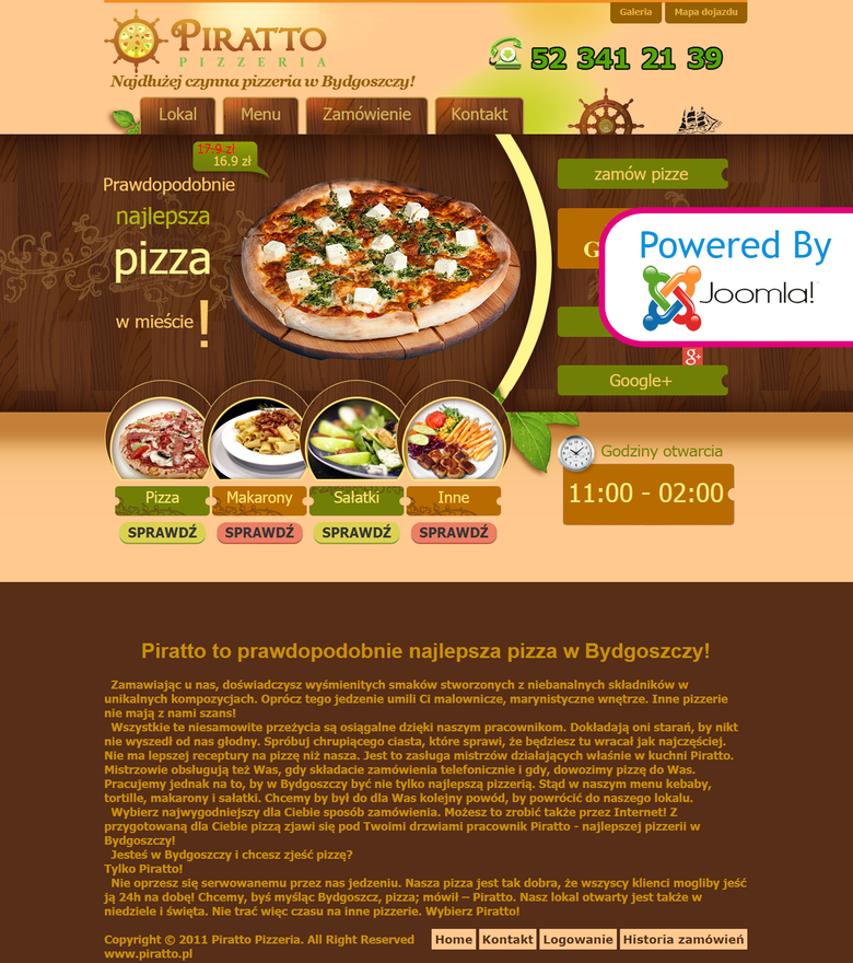 Custom Site For Pizza | 'Pirrato', Poland Based Company