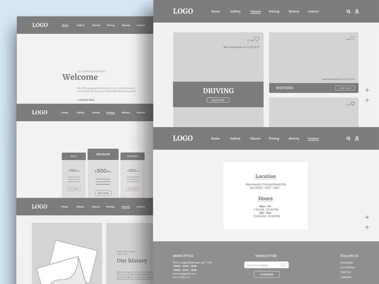 Wireframe for a Landing Page