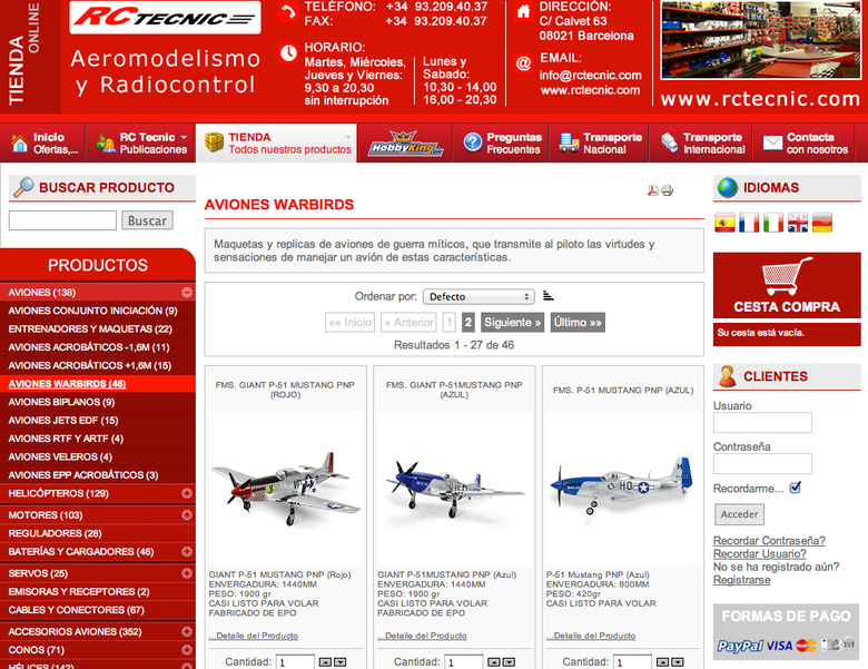 Model airplanes store online strategy