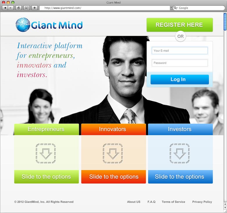 www.giantmind.com mock up