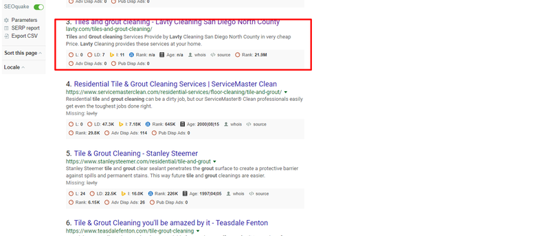 SEO for Ist Page rank - Lavty Cleaning