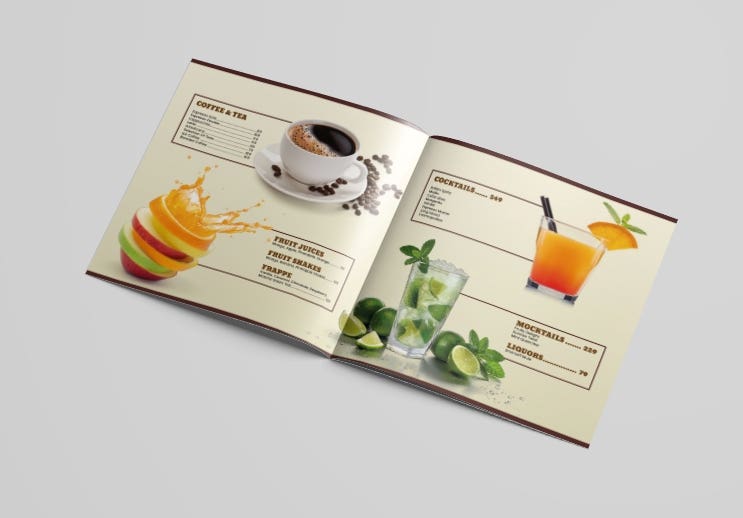 Restaurant menu Brochure design