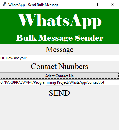 Bulk WhatsApp Message Sender