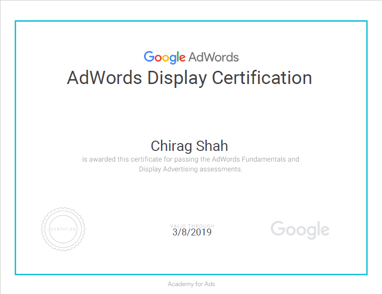 Adwords Display Certification
