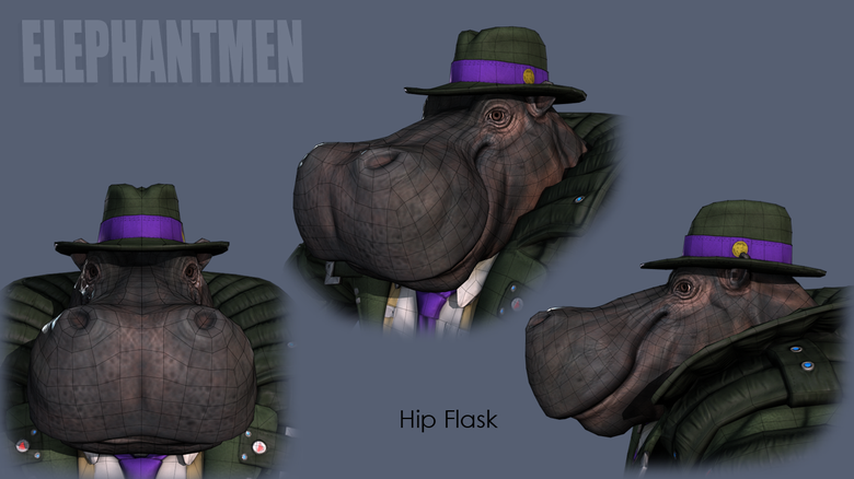 Hip Flask of Elephantmen - Character Model