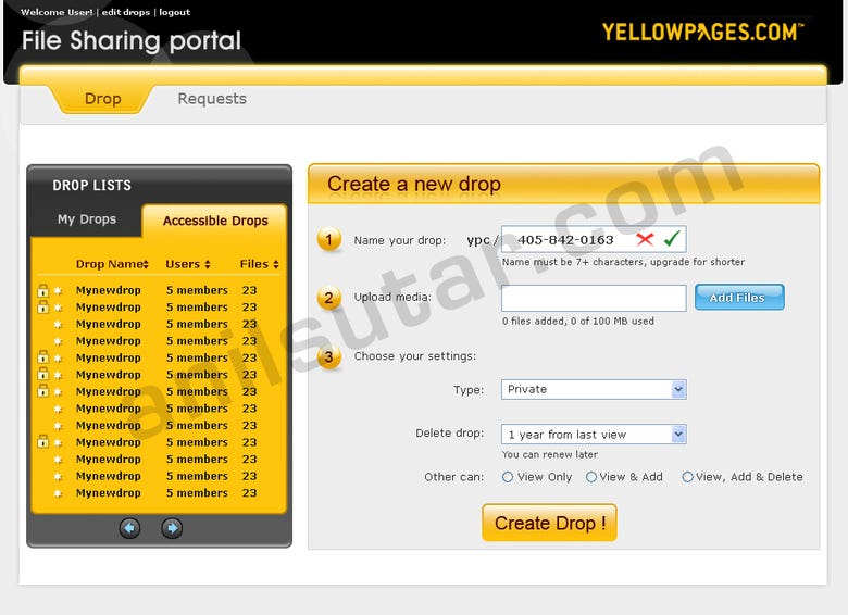 UI Design for Yellow pages