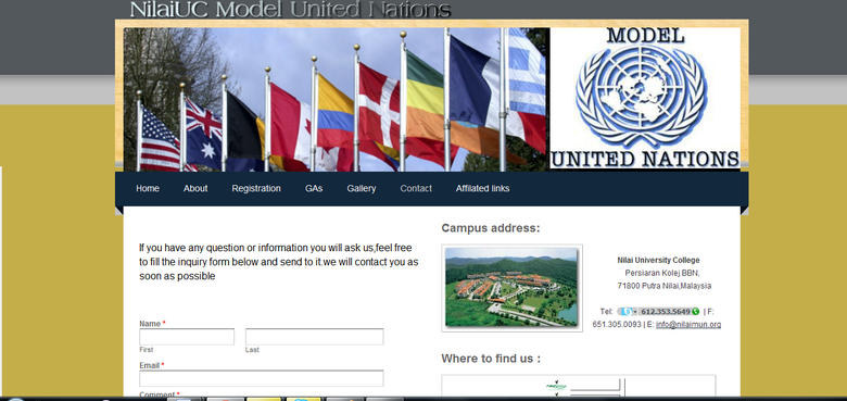 model United Nation webpage