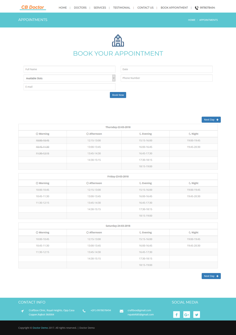 Online Doctor Appointment Booking