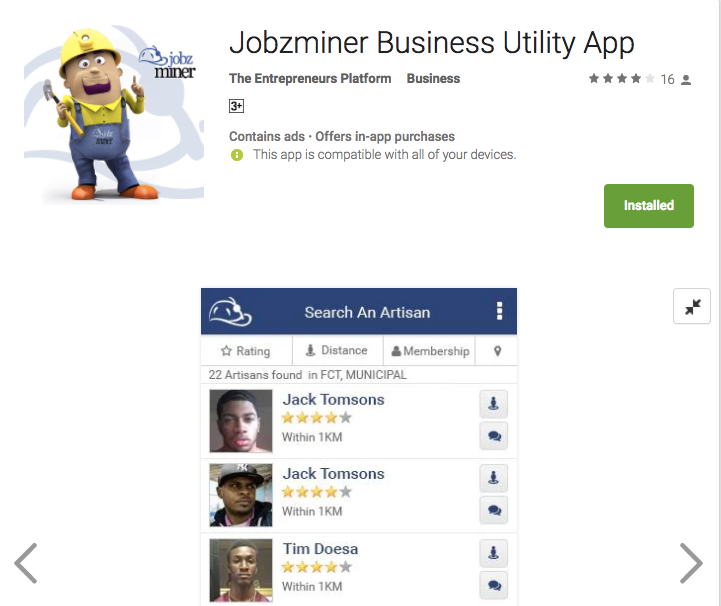 Jobzminer Business Utility App(Android)