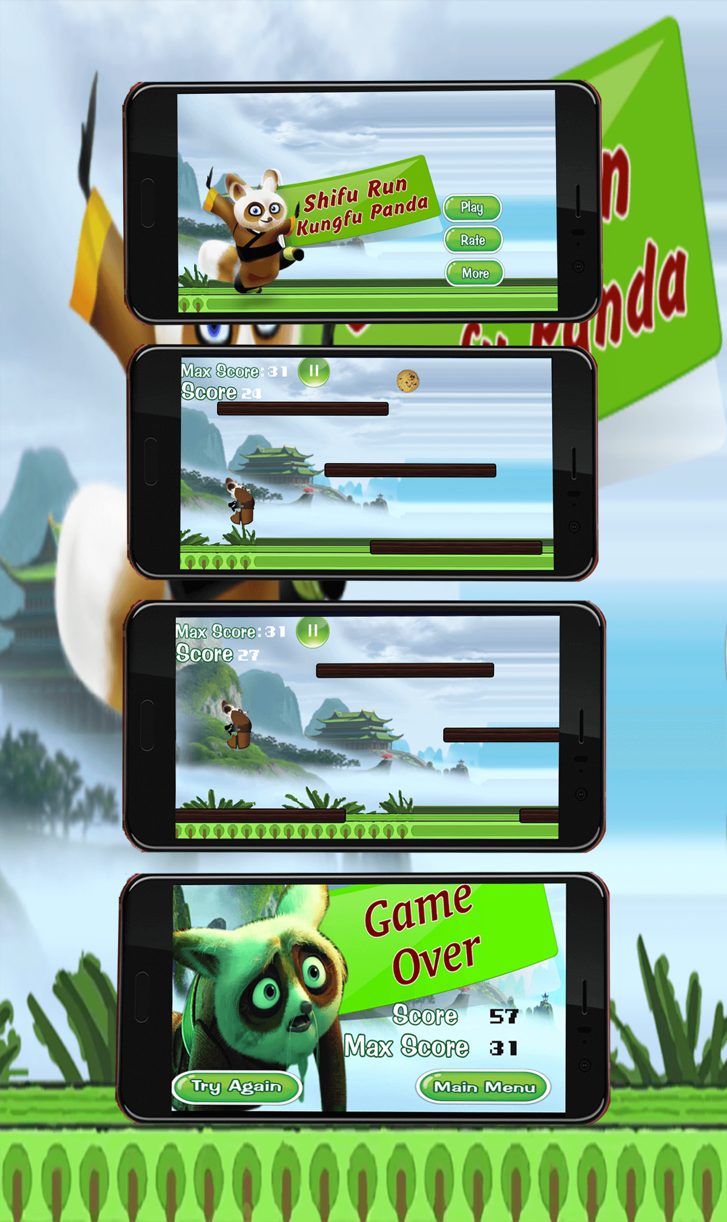 Shifu Run Kungfu Panda UNITY3D (Design & Development)