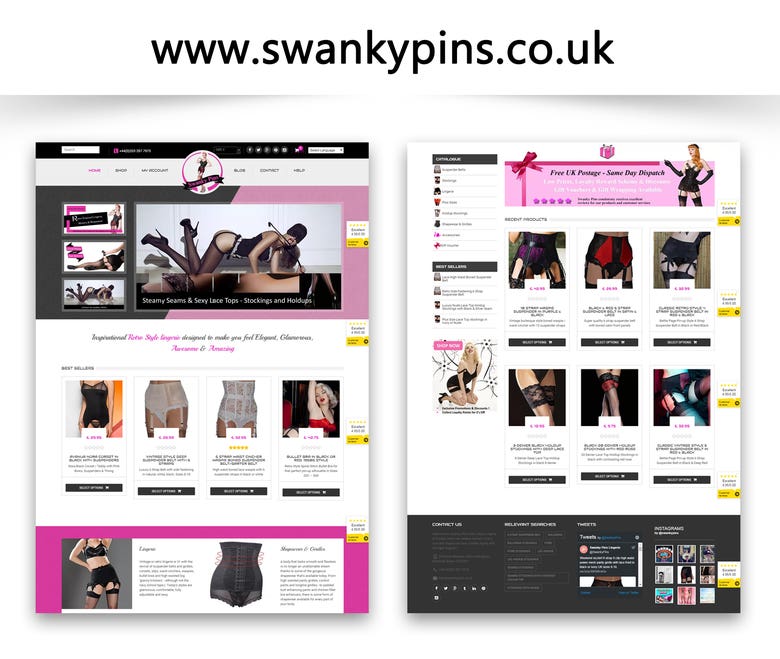 www.swankypins.co.uk | Ecommerce Website | Mobile Responsive