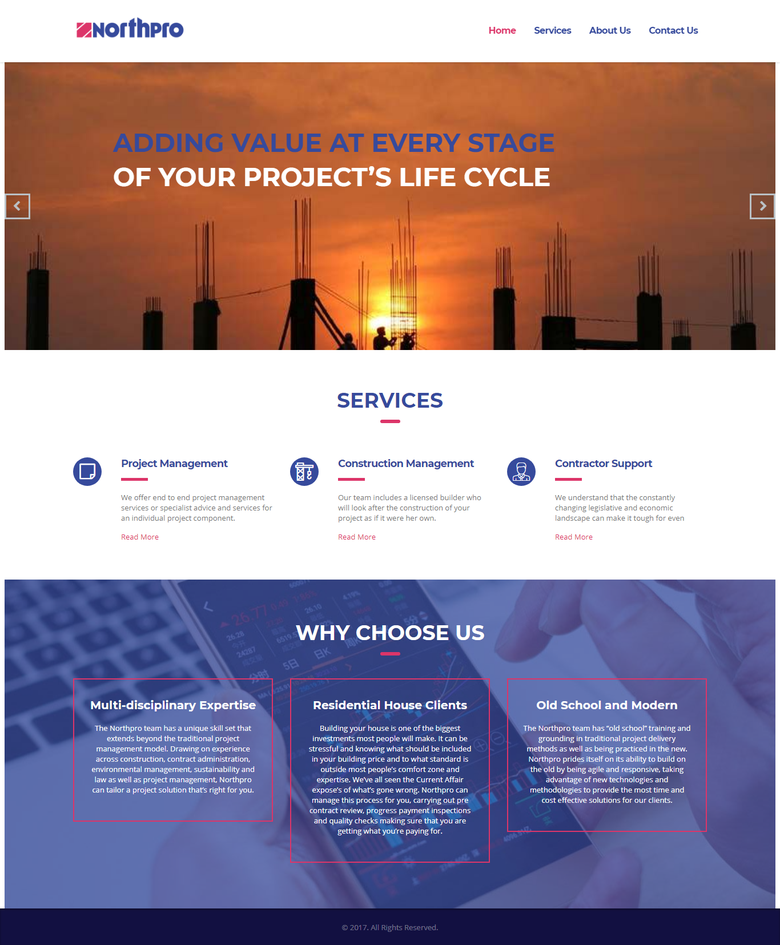 North Pro - Project Management Company related website