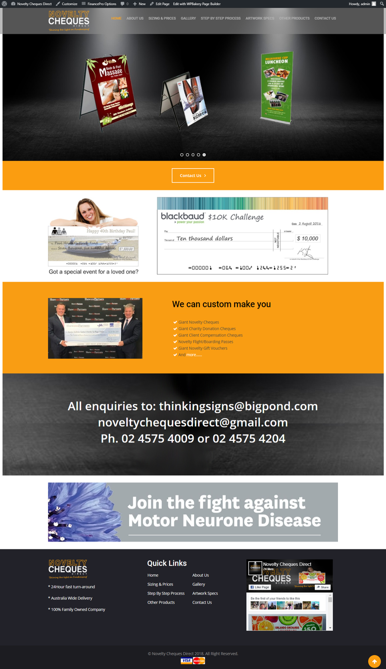 Novelty Cheques Direct - For Cheque/Boarding Pass designs