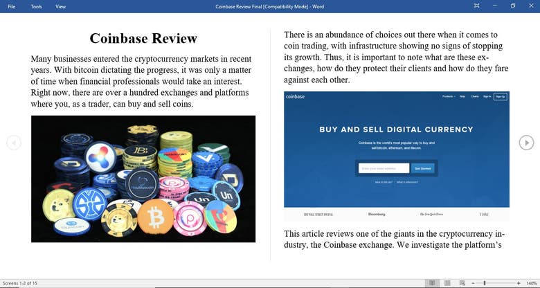 Article about Coinbase