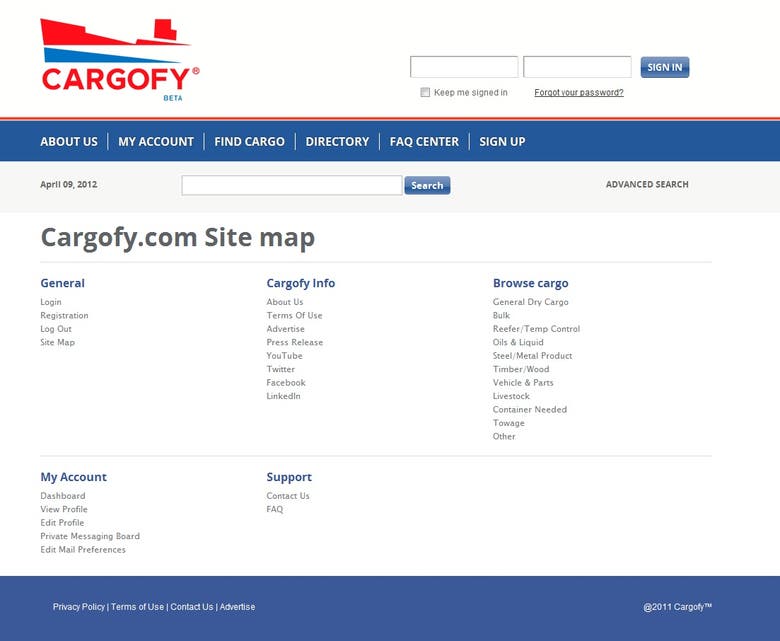 Cargofy.com - Find Cargo/Carrier Portal